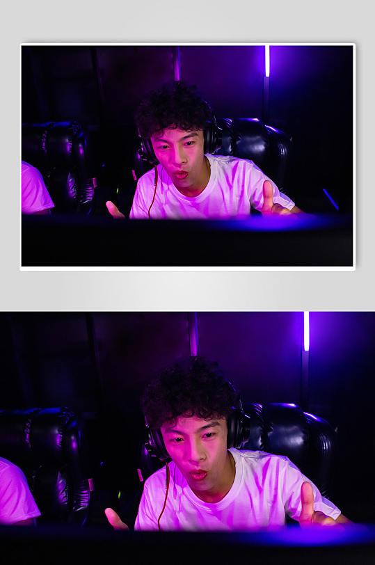 电竞房打游戏电竞人物摄影图片-众图网