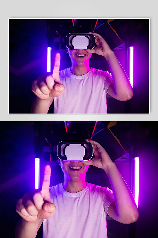 电竞房戴耳机男打游戏PK元宇宙电竞人物摄影图片-众图网