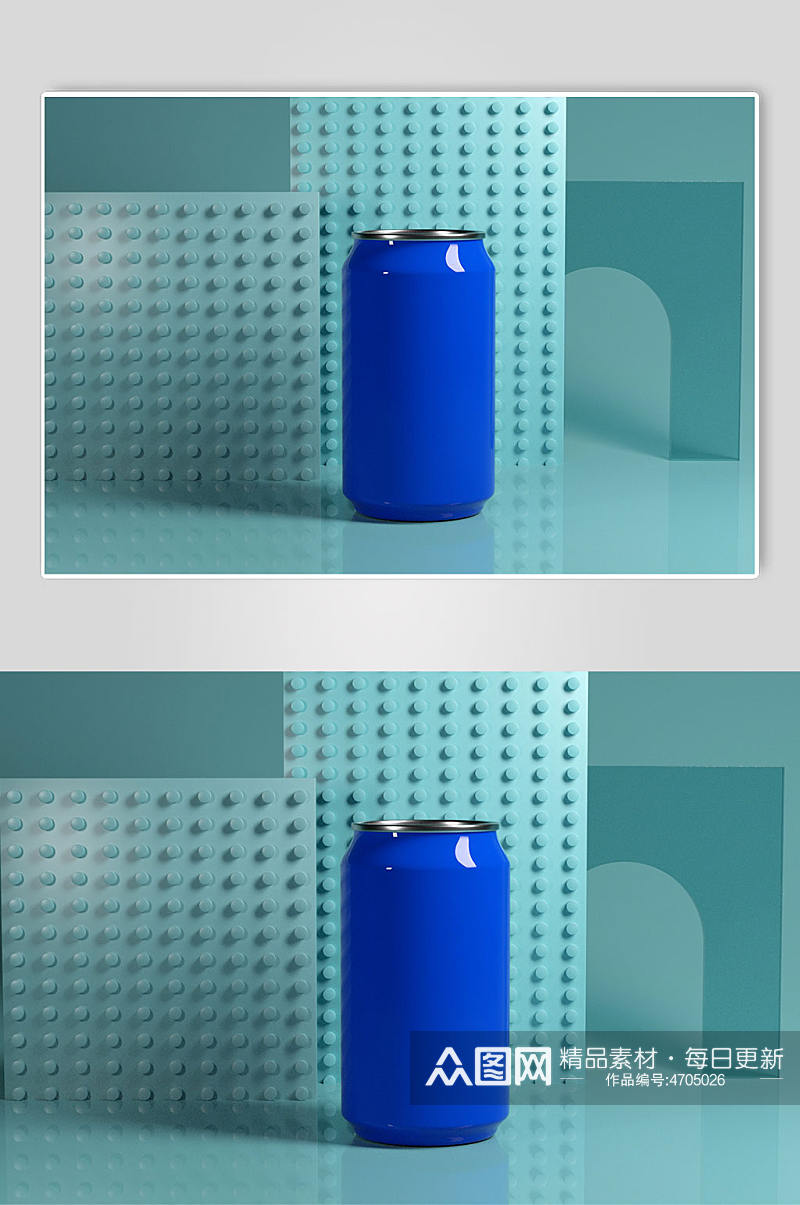 饮料易拉罐模型电商场景摄影图样机素材
