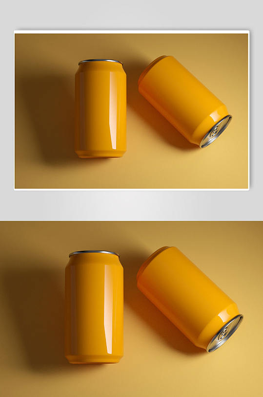饮料易拉罐模型电商场景摄影图样机-众图网