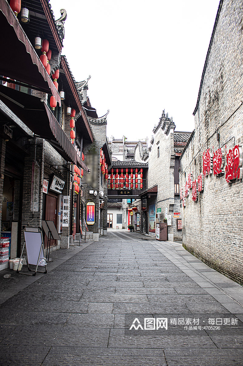 中式角楼传统小巷走廊风景摄影图素材素材