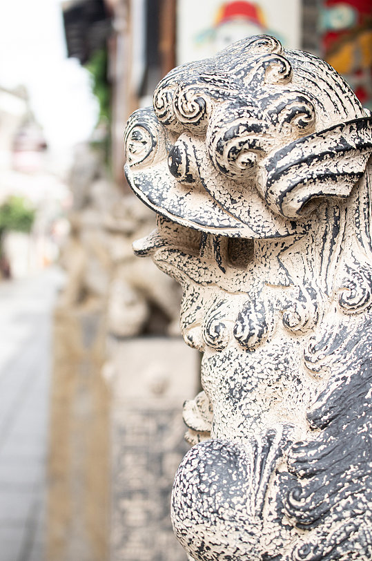 中国传统文化辟邪物品石狮子风景摄影图素材