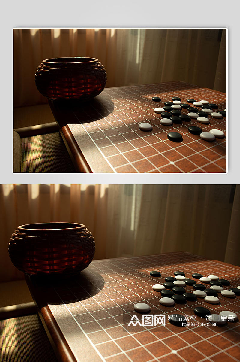 中式传统五子棋围棋盘风景摄影图素材素材