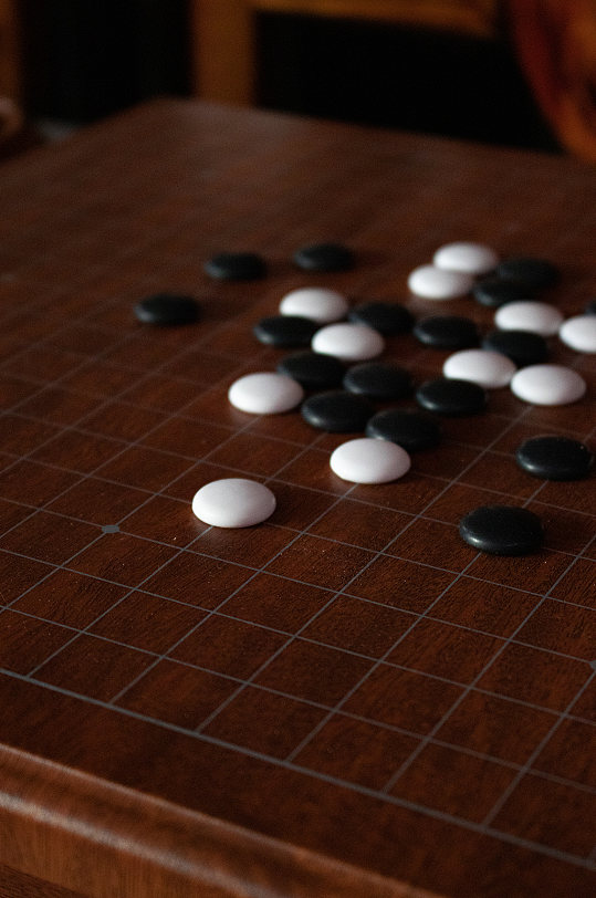 中式传统五子棋围棋盘风景摄影图素材