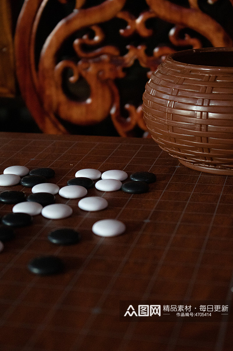 中式传统五子棋围棋盘风景摄影图素材素材