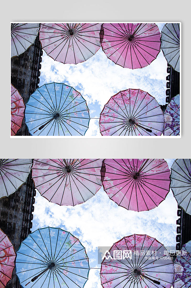 中国风油纸伞花伞风景摄影图素材素材