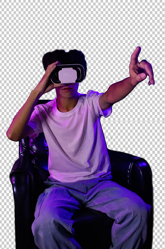戴VR眼镜电竞人物免抠PNG摄影图片
