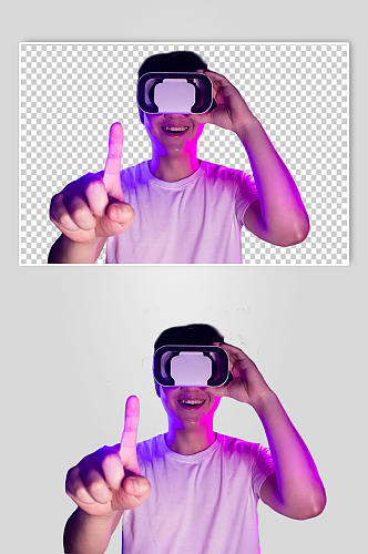 戴VR眼镜电竞人物免抠PNG摄影图片