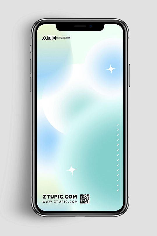 绿色清新色调渐变弥散风背景图-众图网