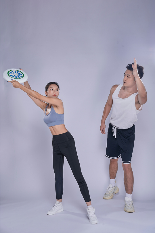 体育健身人物飞盘运动精修摄影图片-众图网