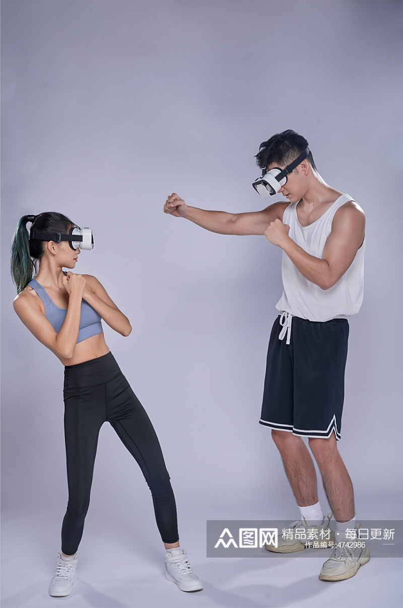 体育健身人物VR格斗眼镜运动精修摄影图片素材