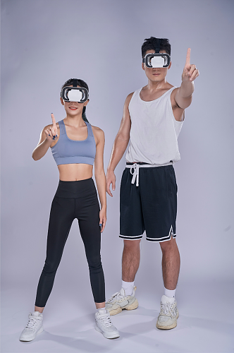 体育健身人物VR眼镜格斗运动精修摄影图片