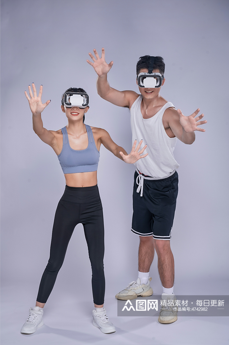 体育健身房人物VR眼镜运动精修摄影图片素材