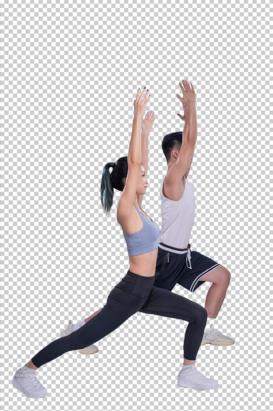 体育健身房拉伸男女运动人物运动免抠摄影图-众图网