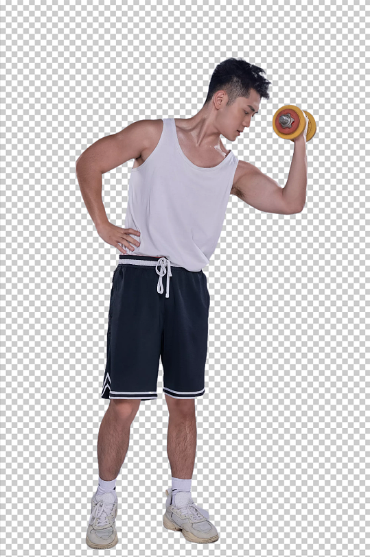 体育健身健身房人物举哑铃运动免抠摄影图-众图网