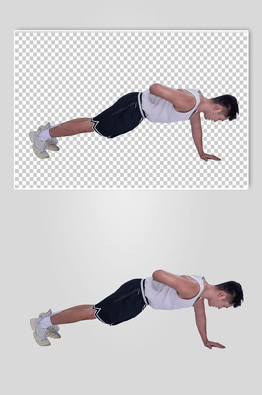 体育健身健身房人物平板支撑运动免抠摄影图