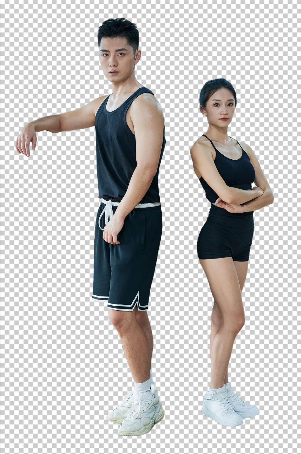 体育健身健身房人物男女运动免抠摄影图素材