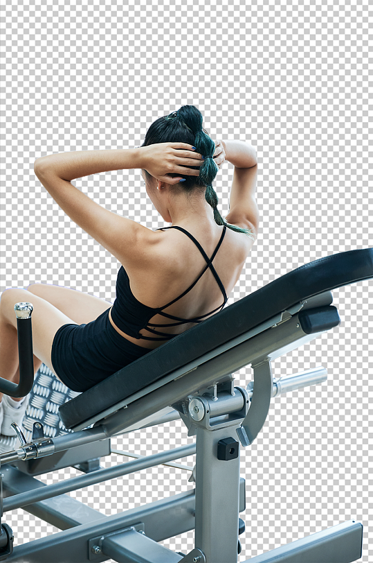 体育健身健身房人物卷腹运动免抠摄影图