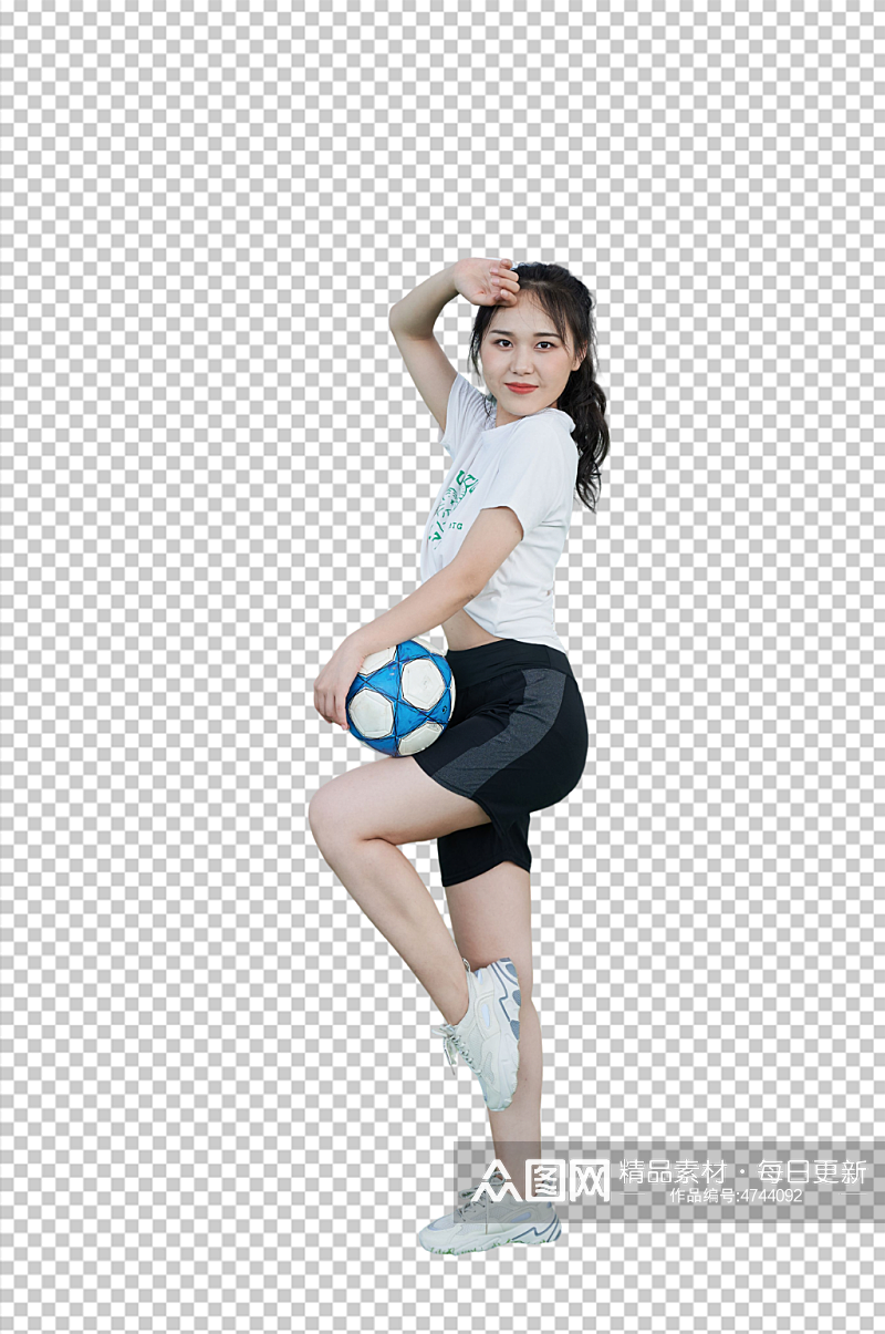 踢足球女孩体育人物摄影免抠PNG图素材
