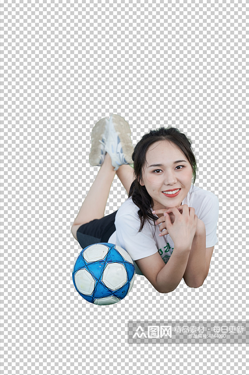 踢足球女孩体育人物摄影免抠PNG图素材