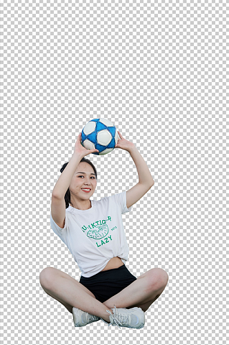 踢足球女孩体育人物摄影免抠PNG图