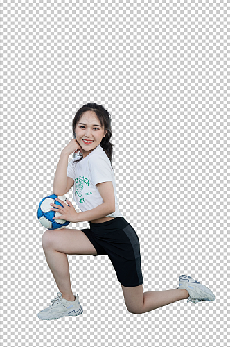 踢足球女孩模特体育人物摄影免抠PNG图