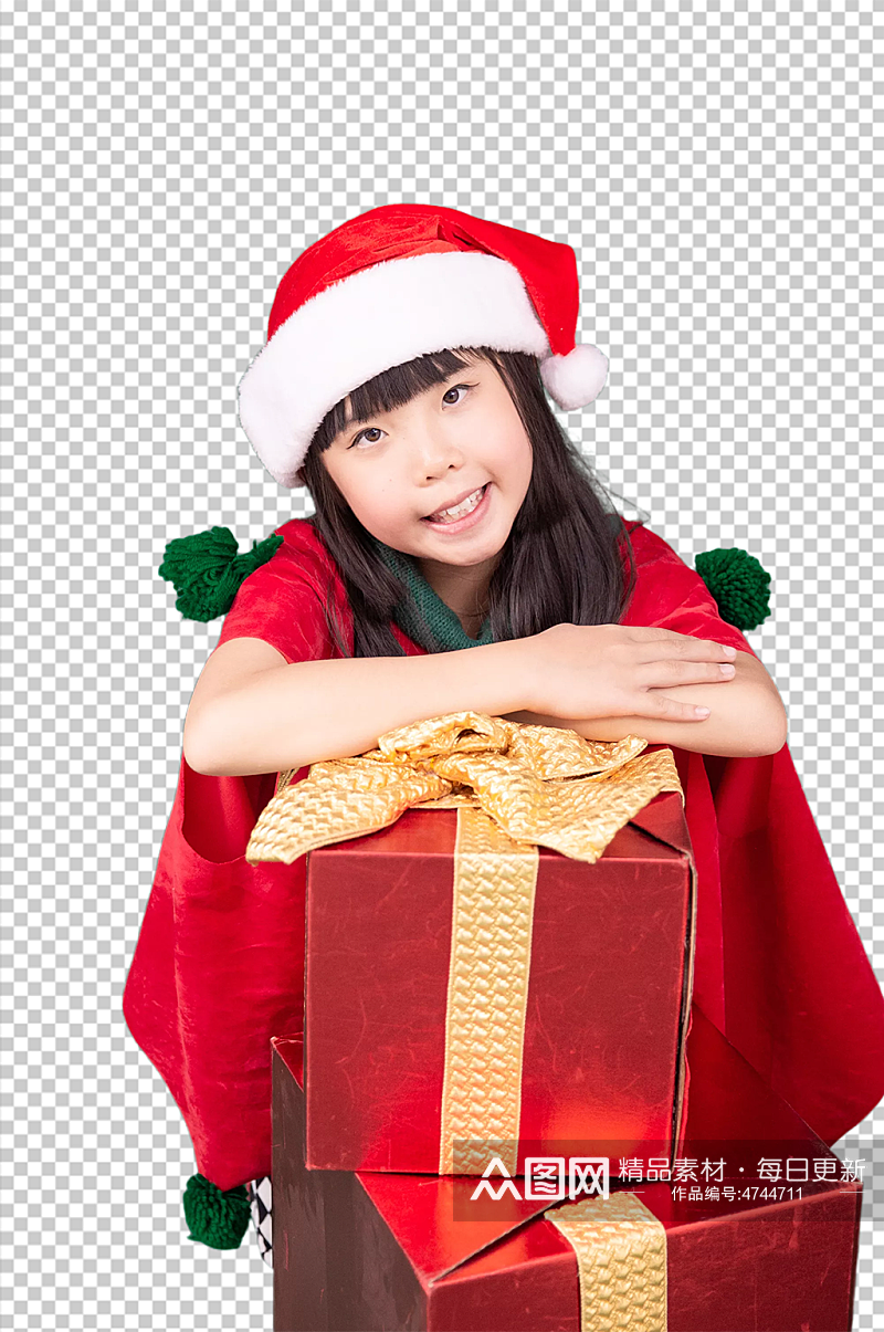可爱的圣诞小女孩免抠PNG摄影图素材
