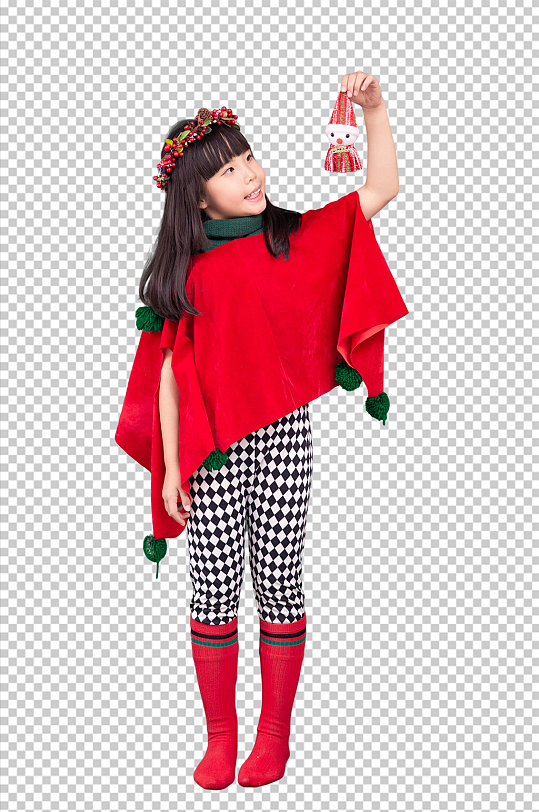 可爱圣诞小女孩免抠PNG摄影图片-众图网
