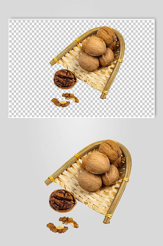 纸皮核桃干果高清近景摄影免抠PNG图片-众图网