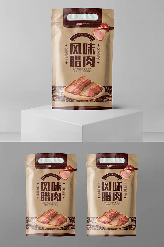 腊味腊肉腊肠土特产包装兔年年货包装设计
