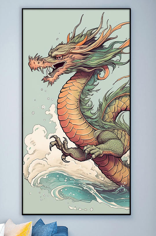 國(guó)潮風(fēng)龍年插畫(huà)裝飾畫(huà)