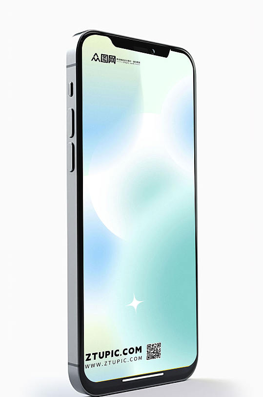 彩色手机模型手机UI展示海报样机模板设计-众图网