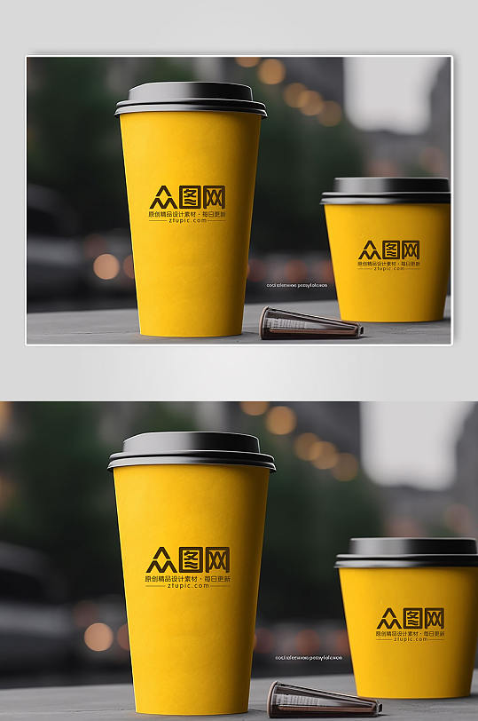咖啡杯饮料杯样机正视图饮料样机饮料样机-众图网