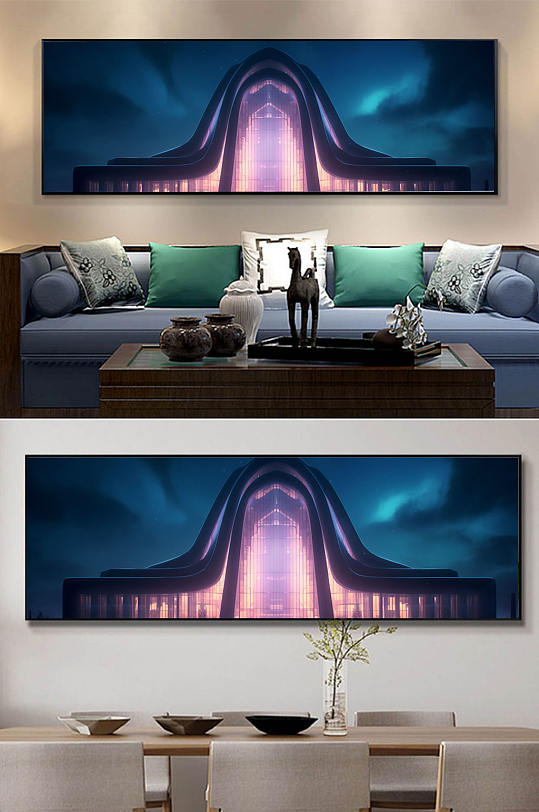 原创工业建筑模型空间图片玄关装饰画-众图网