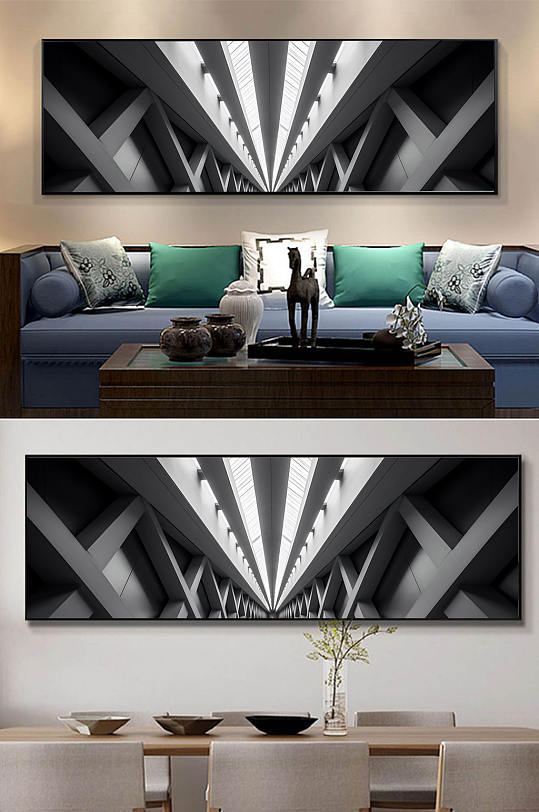 原创工业建筑模型空间图片玄关装饰画-众图网