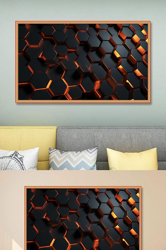 手绘工业建筑模型空间图片玄关装饰画-众图网