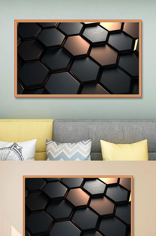 手绘工业建筑模型空间图片玄关装饰画-众图网