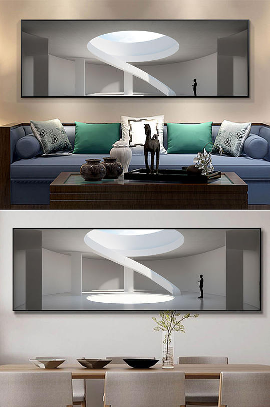 手绘工业建筑模型空间图片玄关装饰画-众图网