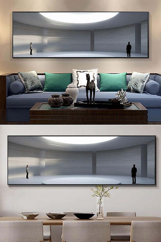 手绘工业建筑模型空间图片玄关装饰画-众图网