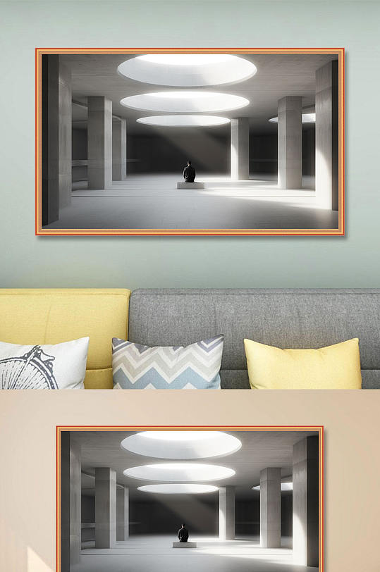 高清工业建筑模型空间图片玄关装饰画-众图网