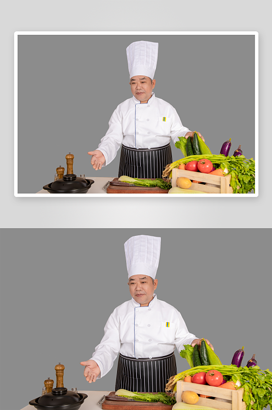 餐饮职场厨师服厨师人物免抠摄影元素
