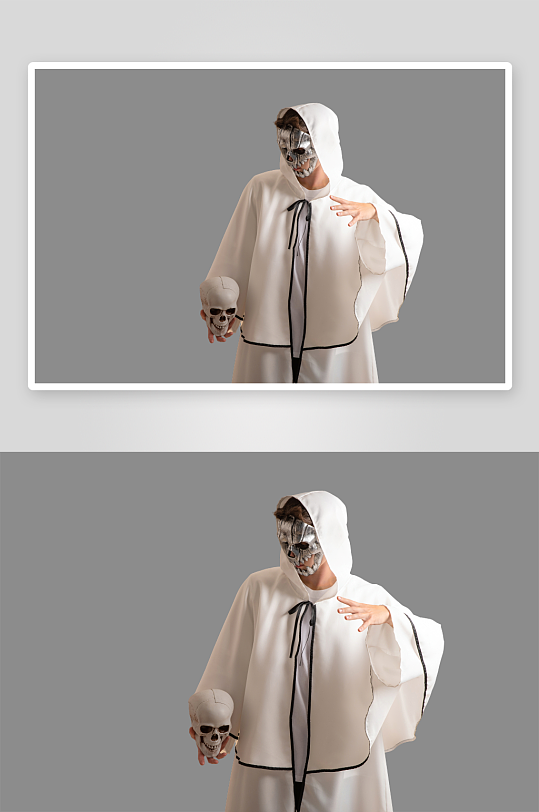 幽灵装扮外国男模万圣节人物PNG免抠元素