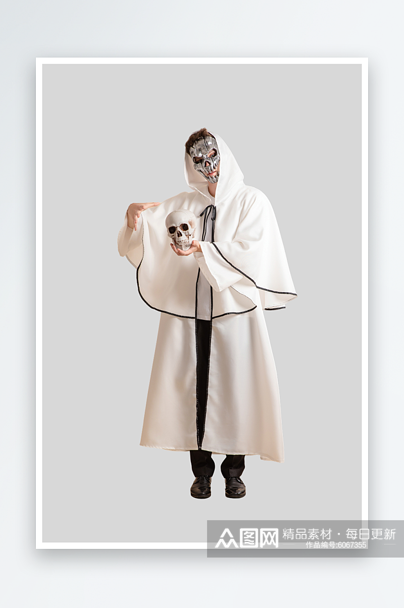 幽灵装扮外国男模万圣节人物PNG免抠元素素材