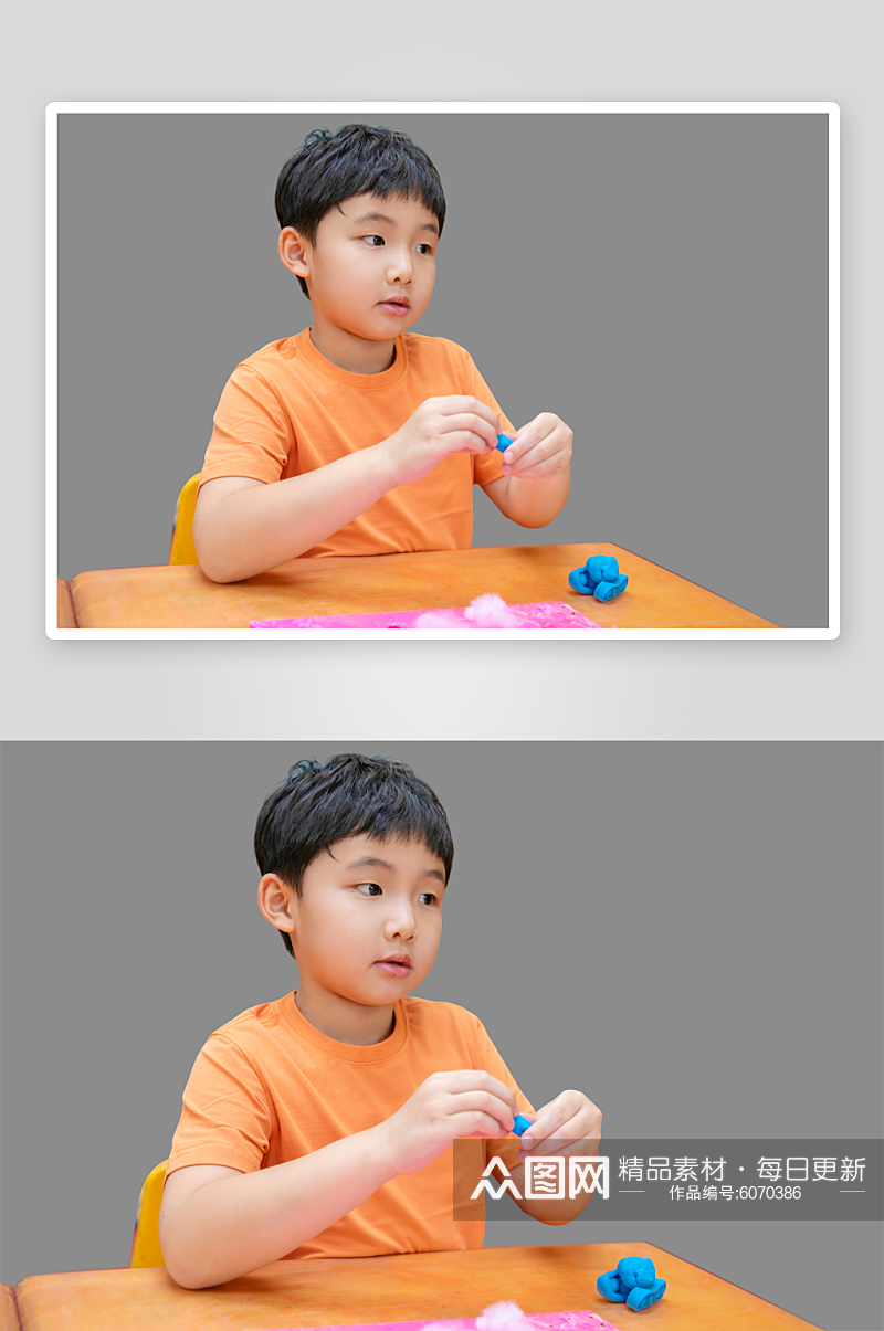 小朋友手工拼贴画儿童人物PNG免抠元素素材