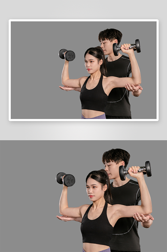 健身房男女健身教房人物摄影PNG免抠元素