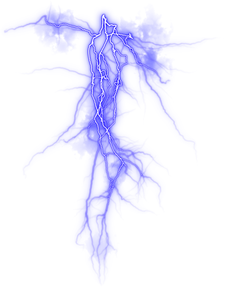 潮流未来科幻蓝色闪电雷电光电特效PNG素材