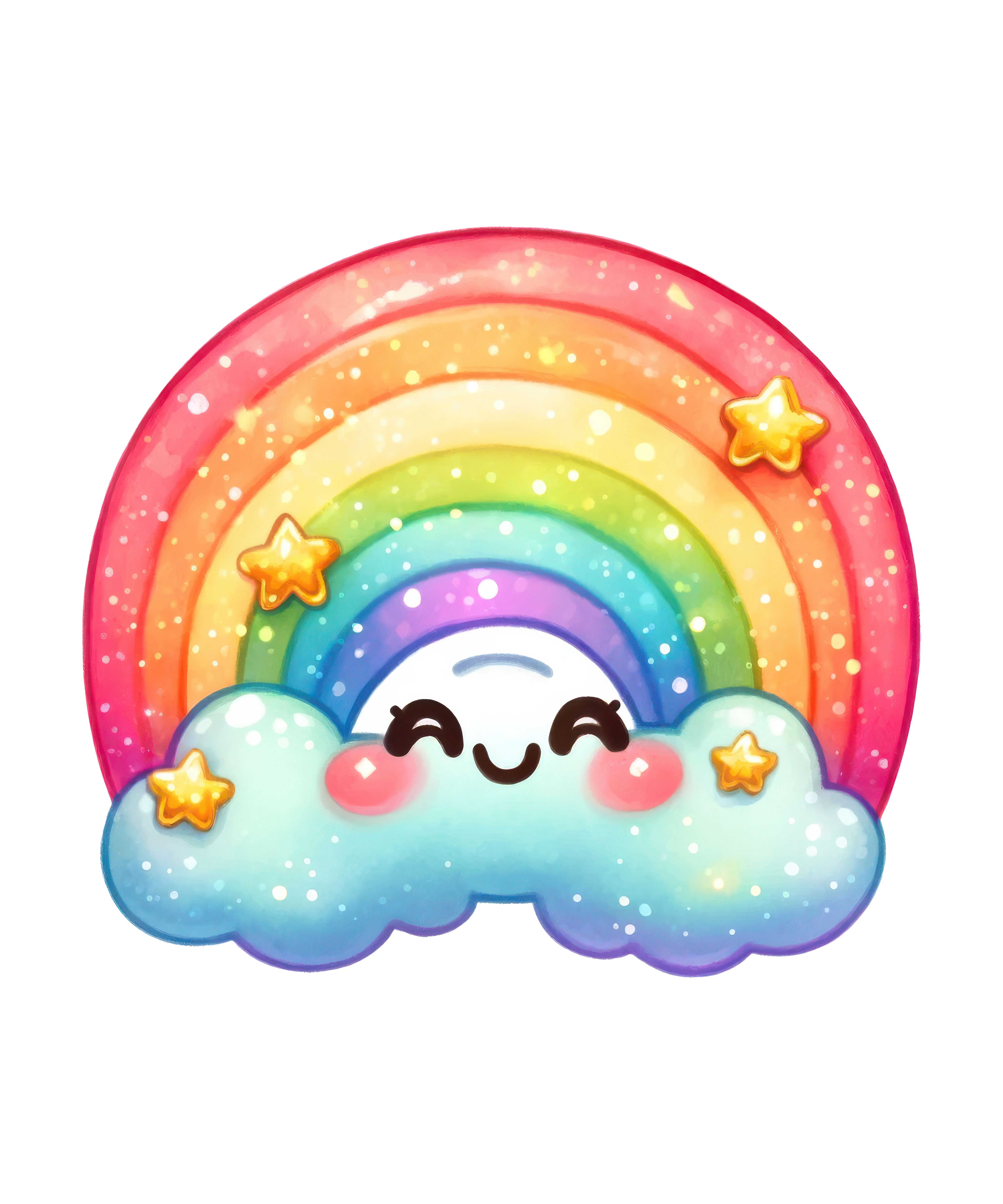 卡通可爱彩虹贴纸素材素材