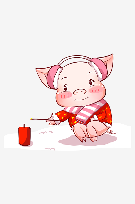 卡通可爱小猪插画