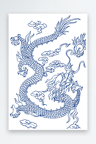 中式传统青花瓷花纹纹样