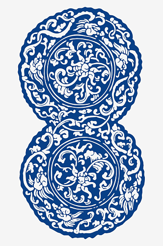 中式传统青花瓷花纹纹样